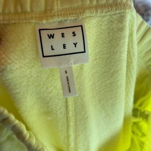 Wesley size small neon, yellow sweatpants, only worn once